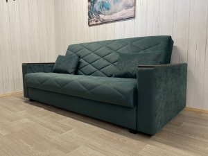 Диван Престиж-15 НПБ+МДФ, велюр Sensey bottle green в Югорске - yugorsk.magazin-mebel74.ru | фото