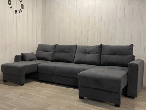 Диван Комфорт-6 (2+1К+1К) НПБ, велюр Monaco 7 grafit в Югорске - yugorsk.magazin-mebel74.ru | фото