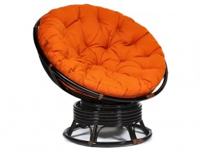 Кресло-качалка Papasan w 23/01 B с подушкой Antique brown, ткань Оранжевый в Югорске - yugorsk.magazin-mebel74.ru | фото