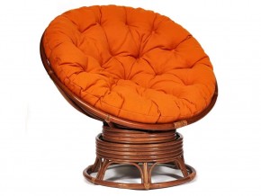 Кресло-качалка Papasan w 23/01 B с подушкой Pecan, ткань Оранжевый в Югорске - yugorsk.magazin-mebel74.ru | фото