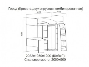 Кровать двухъярусная комбинированная в Югорске - yugorsk.magazin-mebel74.ru | фото