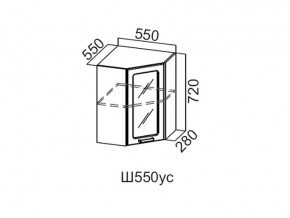 Ш550ус/720 Шкаф навесной 550/720 (угловой со стеклом) в Югорске - yugorsk.magazin-mebel74.ru | фото