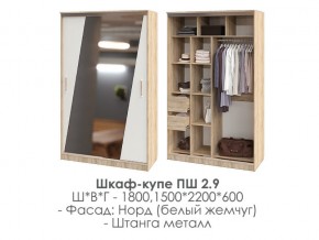 шкаф-купе ПШ-2.9 1500 Норд Белый жемчуг 1500 в Югорске - yugorsk.magazin-mebel74.ru | фото