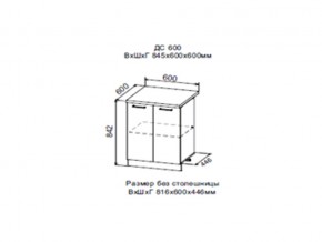 Шкаф нижний ДС600 с полкой (2 дв) в Югорске - yugorsk.magazin-mebel74.ru | фото