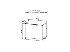 Шкаф нижний ДСМ800 под мойку в Югорске - yugorsk.magazin-mebel74.ru | фото